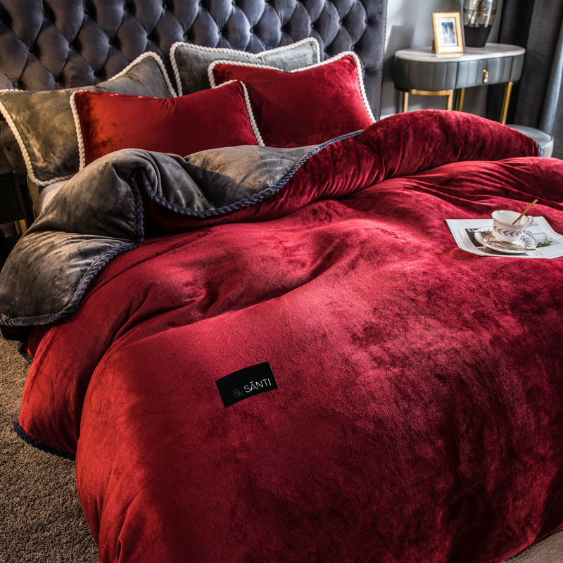 Luxury Amorgos velvet bedding set styled on bed showing elegant hotel-inspired bedroom aesthetic and comfort